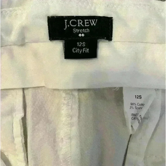 J. CREW CITY FIT stretch pant trouser white womens sise 12s - Picture 4 of 4